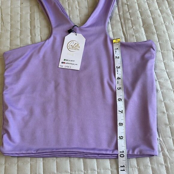 NEW - Women's Purple Crop-top One Size - Picture 10 of 10